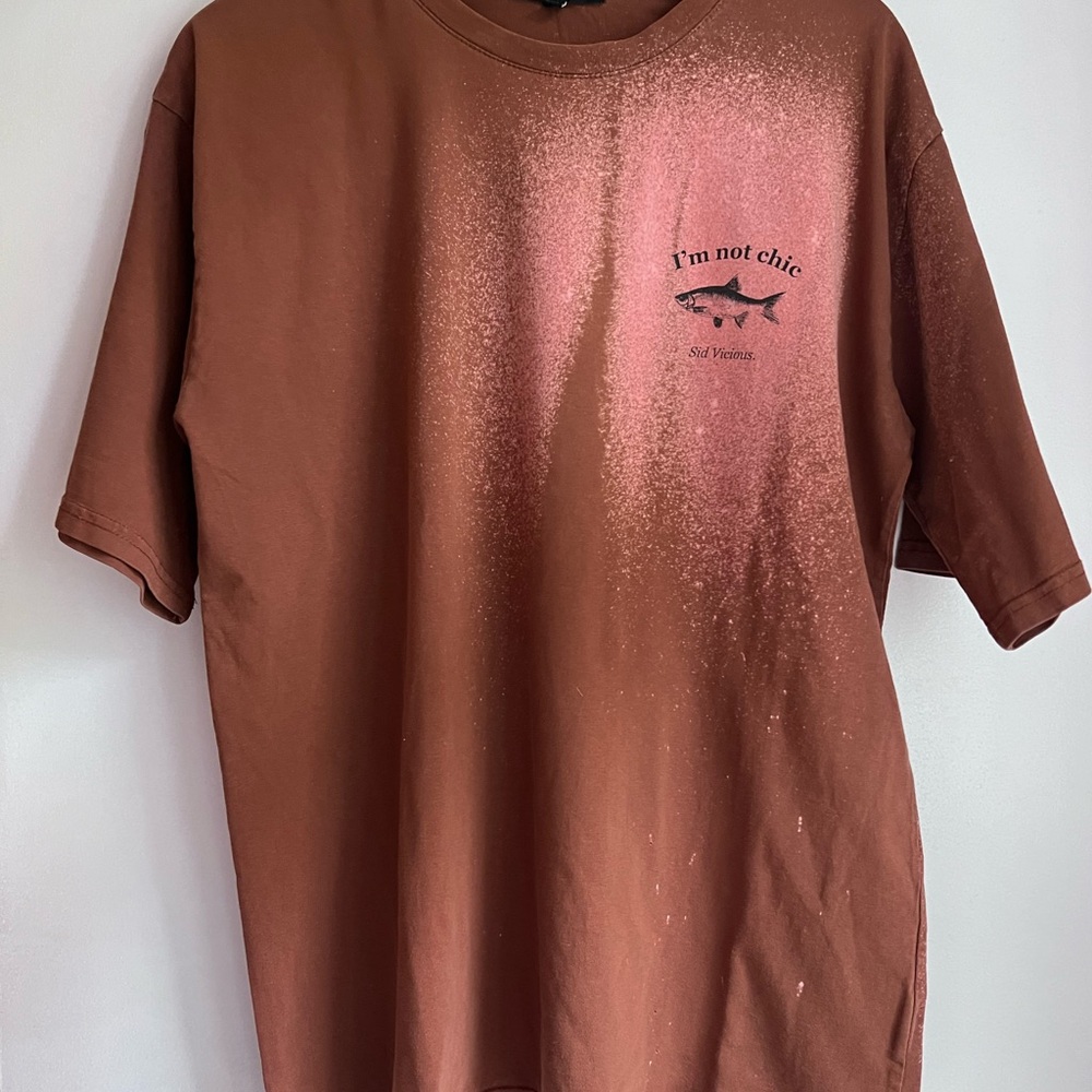ALAND Men's Brown Rust and tie dye fish Tee